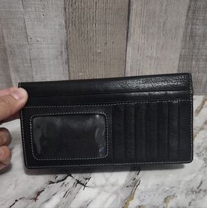 🪻Roots Black Leather Long Wallet Insert with Contrast Stitching🪻